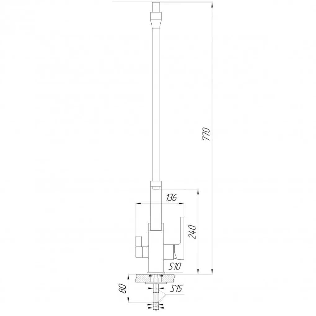 Змішувач для кухні під осмос Globus Lux Lazer GLLR-0900-11-01 графіт/чорний- Фото 3